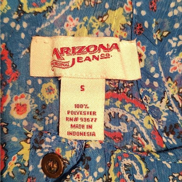 Arizona Jean Company Blue Paisley Racerback Tank Small - Picture 4 of 4